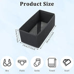 4Pcs Drawer Organizer Clothes, Underwear Organizer for Women Clothes, Socks, Bra, Belt, Tie - Grey, No-Divider Design