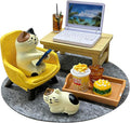 11-Piece Cats Figurines:Mobile Phone Cat Office Decor,Featuring Computer,Desk,Sleeping Cat,Iced Coffee Cute Resin Decor for Offices,Gardens,and Homes The for Cat Lovers