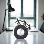 Abstract Sculptures - Living Room and Office Dynamic Climbing Wall Character Decoration, Black Statue 7x8x1.5 inches Elegant Black Home Decoration Gift Creativity