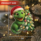 Dinosaur Ornament, Dinosaur Christmas Ornament, Christmas Ornaments Kids, Boy Ornaments for Tree, Dino Ornaments for Xmas, Novelty Santa Claus Gift