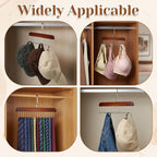 4 PCS Bra Hangers for Closet Organizer, Tank Top Hanger with 32 Hooks Tie Rack Belt Hanger Belts Rack Ties Holder 360° Rotatable Neck Tie Organizer Belt Holder for Ties, Scarves