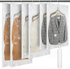 Novabright 6 Pack Hanging Vacuum Storage Bags for Clothes with Hand Pump, Space Compression, Clear Hanging Vacuum Seal Bags for Closet Organizer Jackets, 2 Long 2 Medium 2 Short