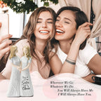 INLOMEM Friendship Gifts for Best Friends Women - Resin Sister Figurines Best Friend Sister Birthday Gift Ideas Unique Gifts for Sisters from Sister - Hand-Painted Figure (White)