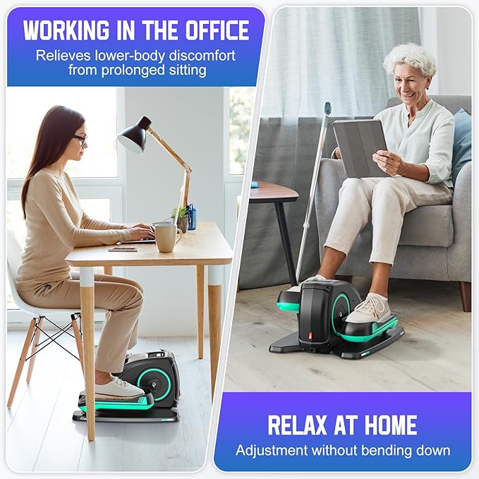 ANCHEER Under Desk Elliptical Machine, Electric Seated Pedal Exerciser, Mini Elliptical Machines, LCD Display Monitor, Portable Quiet Elliptical Machine, Leg Exerciser for Home