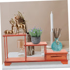 LIFKOME Tiered Wooden Display Riser Stand Pedestal for Home Decor Statues Holder
