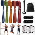 WHATAFIT Resistance Bands,Pull Up Assist Bands Set with Handles, Exercise & Workout Bands with Door Anchor for Men & Women – Home Fitness Equipment for Strength Training, Stretching