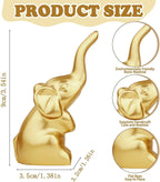 DUQGUHO Mini Gold Elephant Gifts for Women, Modern Style Small Golden Animal Statue, 2PCS Elephant Decor for Desk Shelves 3.5Inch