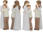 Mother Son Embrace Sculpture, Hand-Painted Mom & Son Figurine for Cherishing Maternal Bond, Memorial & Gifting on Mother's Day/Birthday/Christmas