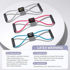 Figure 8 Resistance Bands with Handles for Women Men, Exercise Bands for Back, 8 Shaped Resistance Bands for Arms, Shoulder, Leg Stretching, Physical Therapy, Yoga, Pilates, Home Gym Workout Equipment