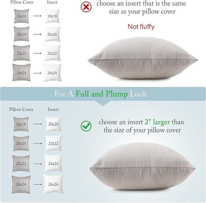 puredown® Euro Pillow Inserts 24 x 24 (Pack of 2, White), Feather Down Pillow Stuffer, White Throw Pillows for Bed, Couch, and Cushion