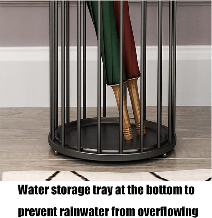 WXYZ Bronze Iron Umbrella Stand, Compact Home Corridor Business Umbrella Bucket, Hollowout Umbrella Basket, 58x24cm