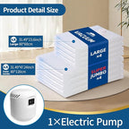 Vacuum Storage Bags with Electric Pump, 8 Pack (4 Large and 4 Super Jumbo), Heavy Duty Reusable PA+PE Space Saver Bags for Bedding, Comforters, Blankets, Clothes, Home and Travel Storage