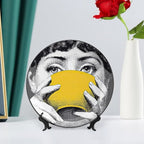 Lina Cavalieri Plate, Wall Decorative Plate, Mysterious Face Plate Wall Hanging Decoration,Including Bracket And Special Spring HooK, (Style-13, 8inch)
