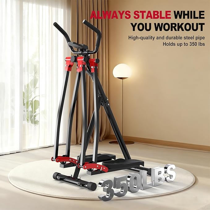 HOTWAVE Air Walker Exercise Machine, Home Space Walker Aerobic Stepper, Foldable Elliptical for Small Spaces - Cross Trainer Glider Exercise Machine for Men and Women Fitness Equipment