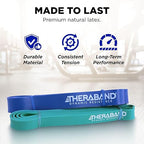 THERABAND High Resistance Bands, Set of 2 Elastic Super Bands for Improving Flexibility, Injury Rehab, & Full Body Workouts, Heavy Duty Stretch Bands for Lifting, 1 Medium & 1 Heavy Band, Multicolor