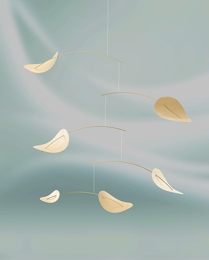 Drifting Clouds Hanging Mobile - 39 Inches - Beech Wood and Steel - Handmade in Denmark by Flensted