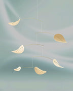 Drifting Clouds Hanging Mobile - 39 Inches - Beech Wood and Steel - Handmade in Denmark by Flensted