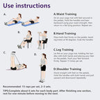 21 Fitness Resistance Bands-6 Tube Pedal Ankle Puller, Pedal Resistance Band with Handle, Natural Latex Fitness Bands, Multifunction Tension Rope for Abdomen, Waist, Arm, Leg Stretching Training