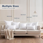 MIULEE Throw Pillows Inserts, Pack of 4 16x16 Inch 100% Virgin Fiber Filling Bed Couch Pillows
