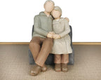 Couple Anniversary Sculpted Hand-Painted Figure Gifts Husband and Wife Wedding Figurine Gift, Happy 10th - 80th Anniversary Statue for Him and Her Together
