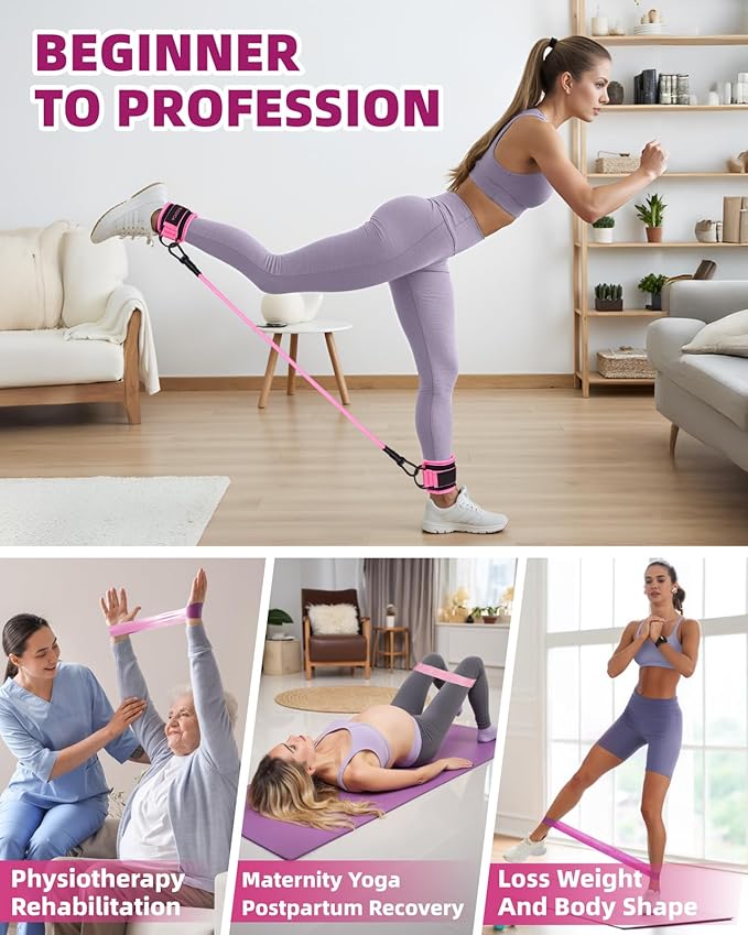 Resistance Bands Set – Resistance Band and Adjustable Ankle Exercise Bands with Cuffs Great Equipment for Training