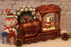 Wondise Lighted Christmas Snow Globes Musical Lantern with Timer, Battery Operated Spinning Water and Swirling Glitter Globes, Train Shape Holiday Christmas Thanksgiving Decoration