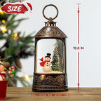 Christmas Snow Globe Lantern, Glitter Lighted Snowman Cardinal Snow Globe with Music,Musical Christmas Decorations USB and Battery Operated, Christmas Decor