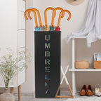 Metal Umbrella Holder, 16.5x6.3x6.3inch Square Free Standing Umbrella Rack Decorative Umbrella Holder Bin Multipurpose Walking Sticks Holder for Umbrella Cane Entryway Home Office (Style A)