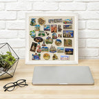 DOLLAR BOSS Bulletin Boards with Linen 1-Pack 12''X 12'' Double-Sided Cork Board for Walls Wood Framed Bulletin Boards, Small Pin Board for Home Kitchen Office Decorative Hanging 10 Pushpins