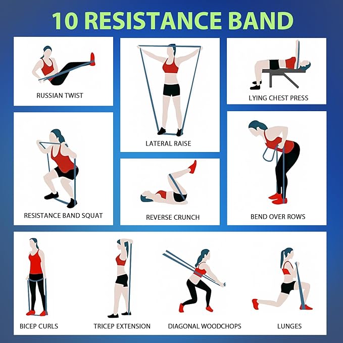 LEEKEY Resistance Bands, Exercise Bands with Handles,Pull Up Assist Bands - Band Set with Door Anchor - Bands for Working Out,Band for Men and Women Fitness Training,Home Workouts