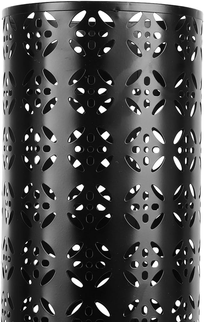 Zerodis Large Round Hollow Design Metal Umbrella Holder, Stylish Gold Finish Steel Umbrella Stand for Entryway, Home Office, and Outdoor Use (L)