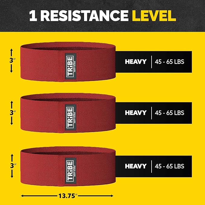 Tribe Lifting Fabric Resistance Bands for Legs - Workout Bands Resistance Bands for Men and Women - Booty Bands for Working Out - Exercise Bands Resistance Bands Set - Elastic Bands for Exercise