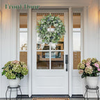 Eucalyptus Wreath for Front Door, COLORSPEC 24 Inch Eucalyptus Wreath with Olive Leaves and Berries All Year Round, Handmade Green Spring Summer Wreaths for Front Door Indoor Outdoor Wedding Holiday