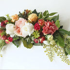 30 Inch Artificial Rose Flower Swag, Colorful Decorative Swags with Green Leaves Rose Hydrangeas Eucalyptus Leaves for Home Garden Lintel Wedding Arch Party