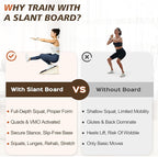 Wooden Slant Board for Squats & Calf Stretching – 19.6" Extra-Wide Non-Slip Surface, 1000 lbs Capacity, Durable Strength Training Wedge for Lower Body Workouts & Flexibility Training