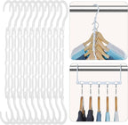 HOUSE DAY Closet Organizers and Storage, 16 Pack, Space Saving Hangers White, Closet Organizer Space Saver 80%, Sturdy Plastic Magic Hangers for All Types of Clothes, College Dorm Room Essentials