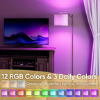 Battery Operated Floor Lamp, RGB Dimmable Cordless Standing Lamp with Remote Control for Living Room, Tall Floor Lamp for Bedroom -Brown