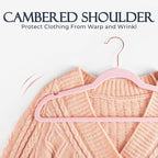 HOUSE DAY Pink Velvet Hangers 360 Pack, Premium Non-Slip Felt Clothes, Sturdy Heavy Duty Coat, Durable Hangers for Suits, Space Saving with No Hanger Mark, 360° Swivel Rotating Rose Gold Hook