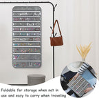2 Pack Zippered Pocket Hanging Jewelry Organizer Dual-Sided Zipper Jewelry Holder Hanging Storage Organizer for Holding Earrings Bracelets Rings, Each with 80 Zippered Pockets