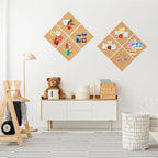 Cork Board Tiles - 8 Packs Adhesive Corkboards for Wall,Small Cork Board Decorations, CorkBoard Squares, Cork Sheet Decorative CorkBoard for Office, School & Home