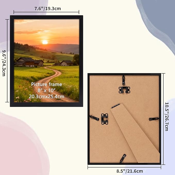 8x10 Black Picture Frames Set of 12 for Displaying 8 x 10 Photos, Multi 8x10 Frames Collage for Wall or Tabletop, Horizontal or Vertical Display