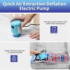 Electric Air Pump for Vacuum Storage Bags, Portable Travel Vacuum Pump Compressing Clothing Vacuum Seal Pump for Various Vacuum Seal Bags Blue(Storage Bag Not Included)