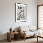 Framed Retro Newspaper Wall Art Trendy Black and White Poster Dont Look Back Inspirational Quote Posters Positive Motivational Affirmation Canvas Print Preppy Aesthetic Office Bedroom Decor 16x24inch