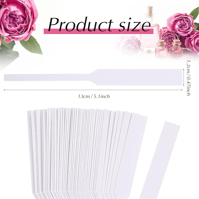 Tondiamo 400 Pieces Perfume Test Strips Fragrance Paper Sticks Cologne Scent Strips Disposable Perfume Blotter Sample Blender Essential Oils Test Cards White for Smell Diffuser Aromatherapy Spice