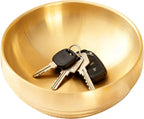 Key Bowl for Entryway Table, Decorative Bowls and Key Dish Holder, Fruit Bowls for Kitchen Counter Table, 8.26" Gold
