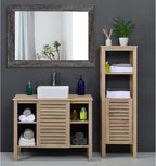AAZZKANG Wall Mirror with Rectangle Wood Frame Large 28"x20" Rustic Decorative Hanging Mirrors for Bedroom Bathroom Living Room Home Office