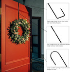 15" Wreath Hangers for Front Door,2 Pack Wreath Door Hanger,Non Scratch Over The Door Hooks Halloween Christmas Easter Decorations Welcome Sign for Front Door Décor, Slim Hangers