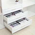 Qozary 4 Pack Drawer Organizers for Clothing, 8 Grids Foldable Closet Organizers and Storage Bins for Bedroom, Dresser Organizer Boxes for Thin T-shirts, Tank Tops