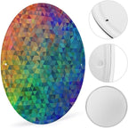 Wall Picture, with Rainbow Triangle Printed Circular Iron Hanging Picture,Wall Art Decor,Home for Bedroom Living Room Bathroom Decor,Iron Painting 11.8X11.8 in