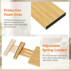 Lifewit 4" High 4 Pack Bamboo Drawer Dividers 31-40cm/12-16 Adjustable Wooden Drawer Organizer for Clothes/Utensils, Expandable Drawer Separator for Dresser/Kitchen/Bedroom/Office Organization